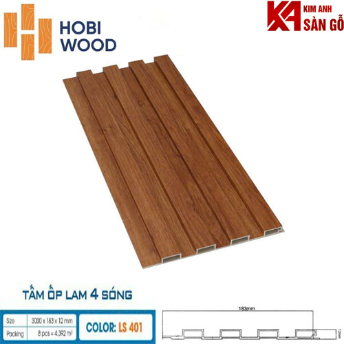 Tấm Ốp Tường Lam 4 Sóng Thấp HOBI LS-401